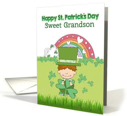 Grandson's St Patrick's Day Rainbow with Shamrocks card (1725670)