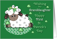 Granddaughter’s First St Patrick’s Day Sheep and Shamrocks card