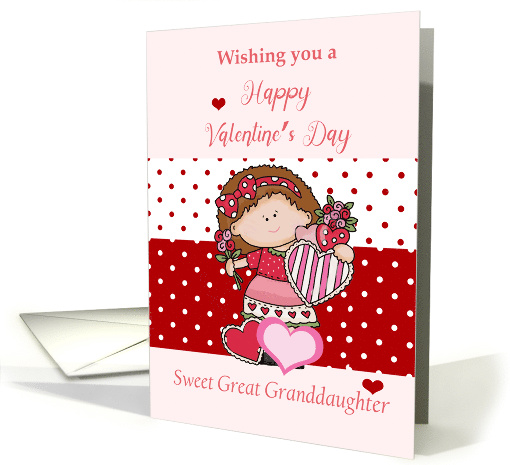 Great Granddaughter a Happy Valentines Day with Girl Dots... (1818200)