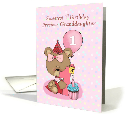 Granddaughter Birthday with Girl Bear and Cupcake and... (1820468)
