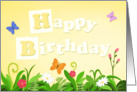 Have a blooming birthday - butterfly garden card