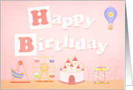 Have a thrilling birthday - pink theme park card
