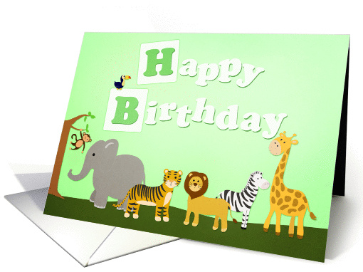 Have a roarring birthday - animal kingdom card (1427294)