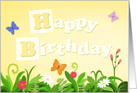 Have a blooming birthday - butterfly garden card