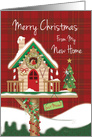 Christmas I’ve Moved. Cute Festive Birdhouse with Robin. card