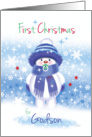 Godson’s 1st Christmas - Cute Snow Baby Boy sucking Pacifier card