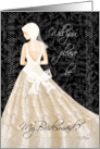 Will you be my Bridesmaid - Blonde Lady in Cream Wedding Dress card