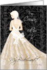 Bridesmaid Request to Cousin - Blonde Lady in Cream Wedding Dress card