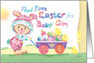Baby Girl’s 1st Easter - Woolly Baby Bunny with Chicks and Eggs card