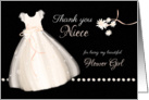 Flower Girl Thank You to Niece - Cute Girl’s Dress and Daisies card
