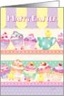 Happy Easter - Cupcakes on Shelves with Chicks card