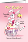 For Easter Adult - Sexy Female Bunny, Cupcake and Egg card