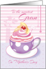 Gran on Mother’s Day - Lilac Cup of Cupcake card