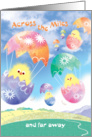 Easter Across The Miles - Flying Chicks in Egg Shells card