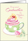 Godmother on Mother’s Day - Cup of Cupcake with Rose card