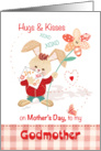 Godmother, Mother’s Day from Young Godson - Cute Bunny &Flower card