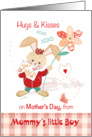 Mother’s Day, Son, Mom - Cute Bunny & Flower card