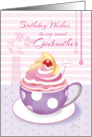 Godmother Birthday - Lilac Cup of Cupcake card