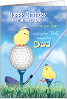 Birthday on Father’s Day from Son - Perfect Golf Birdie card