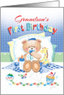 Grandson’s 1st Birthday -Boy Teddy, Pillows Giraffe card