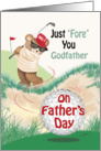 Father’s Day, Godfather - Golfing Teddy at Bunker card