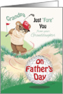 Grandpa, Father’s Day from Granddaughter - Golfing Teddy at Bunker card