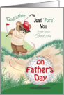 Godfather, Father’s Day from Godson - Golfing Teddy at Bunker card