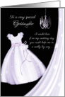 Flower Girl Request, Goddaughter - Girl’s Lilac Dress & Chandelier card