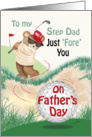 Step Dad, Father’s Day - Golfing Teddy at Bunker card