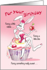 Birthday Humor Bunny - Come see me, Sexy Female Bunny card