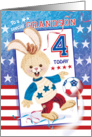 Grandson, Birthday, Age 4 - Soccer Bunny USA card