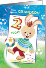Grandson, Birthday, Age 2 - Soccer Bunny card