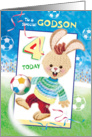 Godson, Birthday, Age 4 - Soccer Bunny card