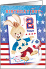 Birthday Boy, Age 2 - Soccer Bunny USA card