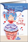 4th of July, Birthday, Sweet Princess - Cupcake Liberty Princess card