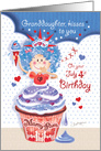 4th of July, Birthday, Granddaughter - Cupcake Liberty Princess card