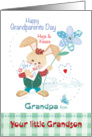 Grandpa, Grandparent’s Day, from Grandson - Bunny with Flower card