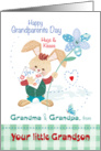 Grandma, Grandpa, Grandparent’s Day, from Grandson - Bunny with Flower card