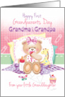 1st Grandparents Day, From Granddaughter - Girl Teddy with Giraffe card
