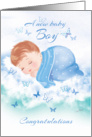 Congratulations, New Baby Boy - Baby Boy Asleep on Clouds card