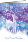 Season’s Greetings, Employee - Ice Sculpture style Reindeer in Snow card