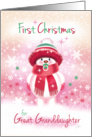 1st Christmas, Great Granddaughter - Cute Snow Baby sucking Pacifier card