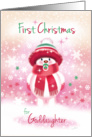 1st Christmas, Goddaughter - Cute Snow Baby sucking Pacifier card