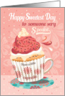 Sweetest Day, to Someone Very Special - Cupcake with Cup Handle card