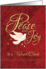 Client, Business Christmas - Dove with Peace and Joy, Words card