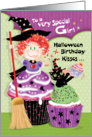 Halloween, Birthday, Girl, - Cupcake Witch with Cupcake Cat and Cake card