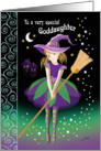 Halloween for Goddaughter - Pretty Tween Witch with Broom card