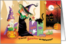 Halloween, to Babysitter -2 Cute Kids Dress Up For Halloween card