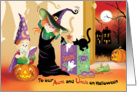 Halloween, Aunt and Uncle, -2 Cute Kids Dress Up For Halloween card