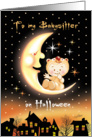 Halloween, To My Babysitter, - Cute Baby Sitting On Happy Moon card